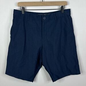 Hang Ten Men’s Navy Blue Striped Hybrid Shorts Size 32 Boardwalk Performance